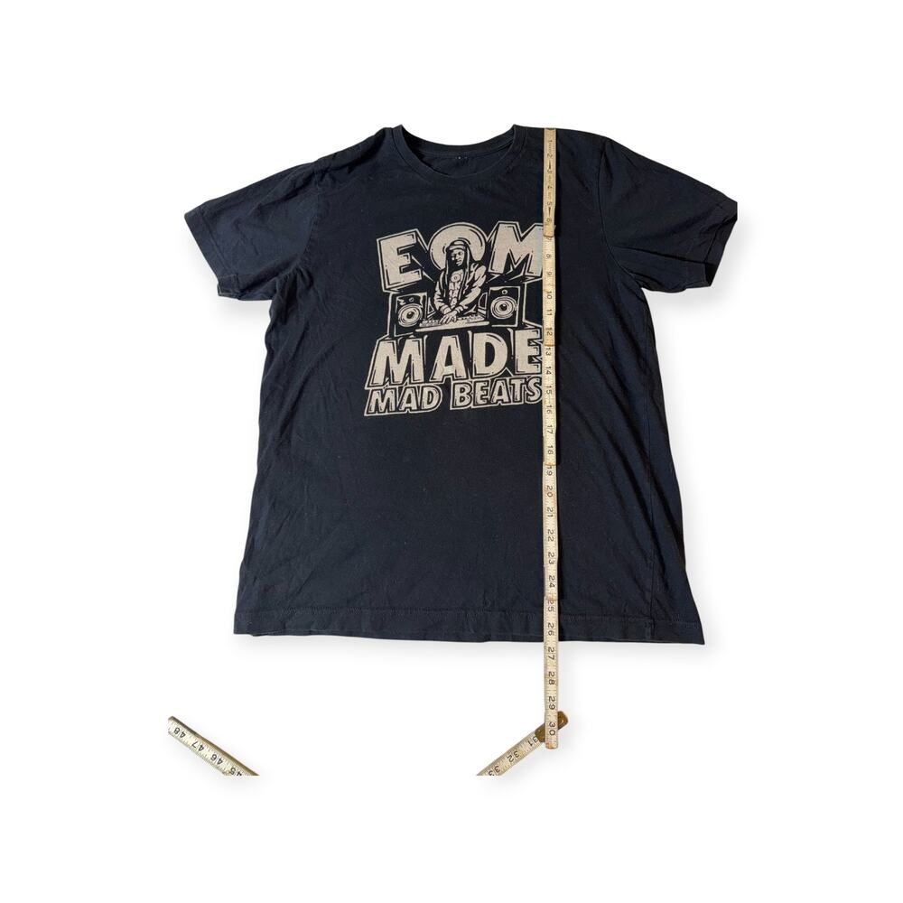 EOM Made Mad Beats SS T-Shirt, Black, Men's Medium